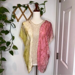 ANTHROPOLOGIE Osei Duro Silk Tie Dye Crochet Top